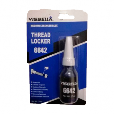 "Visbella Thread Locker 6642" Vidutinio stiprumo sriegių fiksatorius (mėlynas), 10ml 1